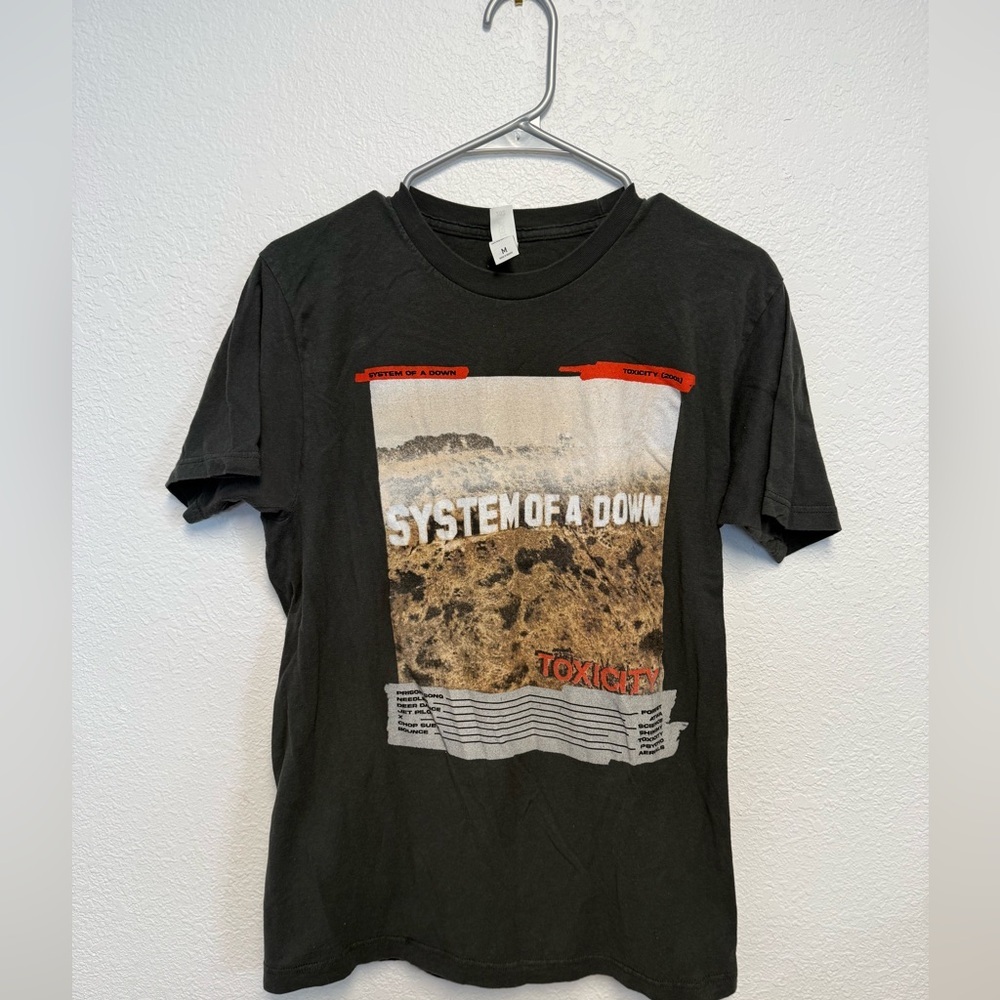 System of a Down Toxicity Album Graphic Band Tee Tultex Medium Black Rock